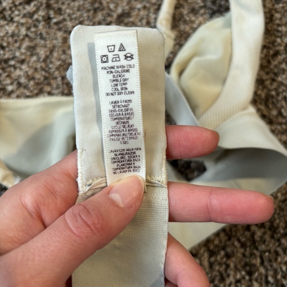 Skims Cotton Rib Plunge Bralette Bone - Picture 6 of 6